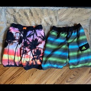 2 pair Boys size 12-14 Swim Trunks